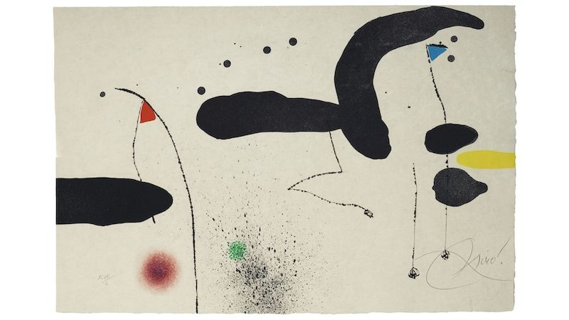 Práce na papíře Joana Miróa v pražském Mánesu